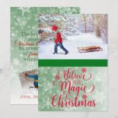Croyez en la magie de la carte photo de Noël (Devant / Derrière)