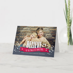 Croyez en la magie de la carte photo de Noël