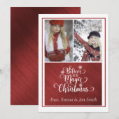 Croyez en la magie de la carte photo de Noël (Devant / Derrière)