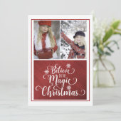 Croyez en la magie de la carte photo de Noël (Debout devant)