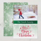 Croyez en la magie de la carte photo de Noël (Devant / Derrière)