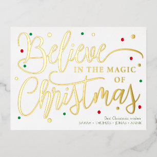 Croyez en la magie or élégante carte de noël
