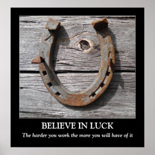 Croyez en Luck Horseshoe Motivational Poster