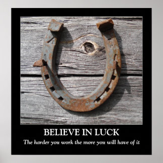 Croyez en Luck Horseshoe Motivational Poster