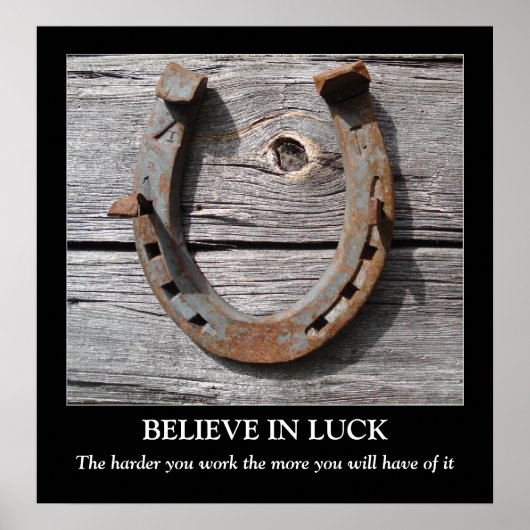 Croyez en Luck Horseshoe Motivational Poster (Devant)
