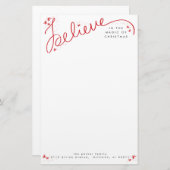 Croyez en magie de papeterie de Noël (Devant / Derrière)