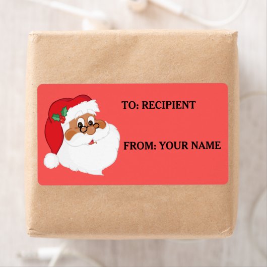 Croyez en Noir Père Noël Étiquette imprimé (En situation)