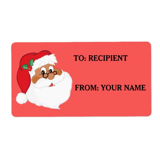 Croyez en Noir Père Noël Étiquette imprimé (Devant)