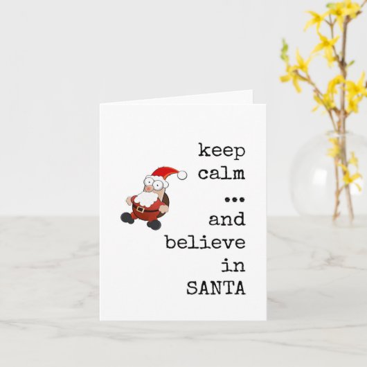 Croyez en Père Noël, Carte de Noël, Drôle (Fleur jaune)