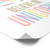 Croyez en Unicorns Rainbow Unicorn Poster (Coin)