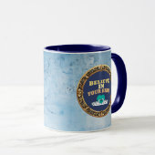 Croyez en Votre Douleur – Mug d'Affirmation Bleu F (Devant droit)
