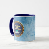 Croyez en Votre Douleur – Mug d'Affirmation Bleu F (Devant gauche)