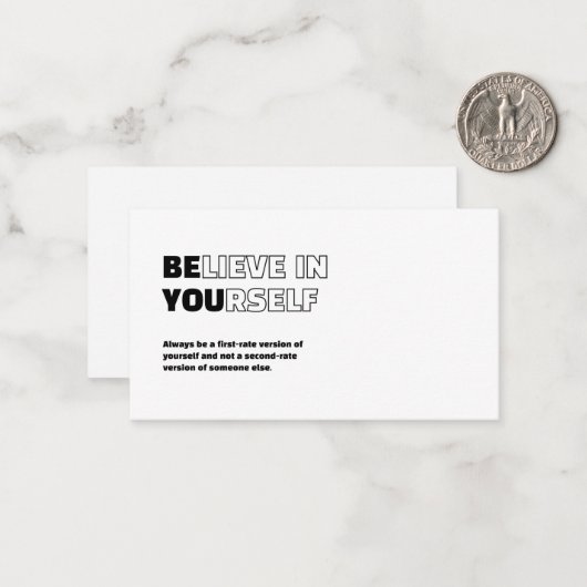 Croyez en vous Carte pour notes de motivation (Devant/Arrière en situation)