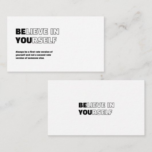 Croyez en vous Carte pour notes de motivation (Devant / Derrière)