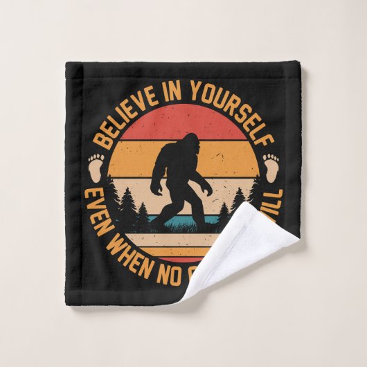 Croyez En Vous-Même Bigfoot Noir (Gant de toilette)