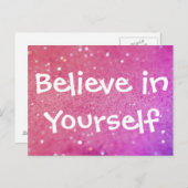 Croyez en vous Pink Sparkly Bokeh carte postale (Devant / Derrière)