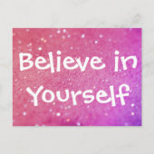 Croyez en vous Pink Sparkly Bokeh carte postale (Devant)