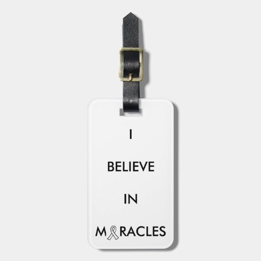 "croyez étiquette de bagage à miracles" (Devant Vertical)