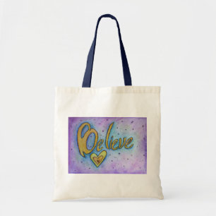 Croyez Heart Word Art Sacs fourre-tout Inspiration