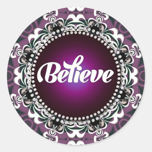 Croyez : Inspire : Sticker en dentelle blanche vio (Devant)