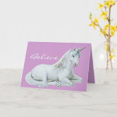 Croyez la carte de note de licorne (Fleur jaune)