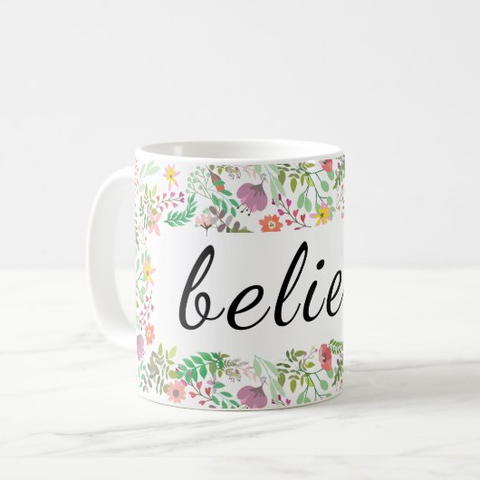 Croyez la tasse florale (Devant gauche)