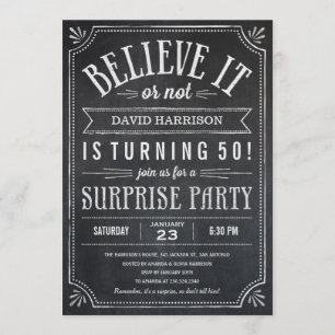 Croyez-le ou ne pas surprendre Invitations d'anniv