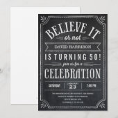 Croyez-le ou non Invitations de fête d'anniversair (Devant / Derrière)