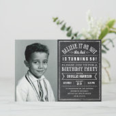 Croyez-le ou pas Vieux Photo Invitations de fête d (Debout devant)