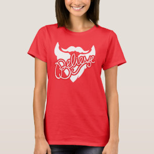 Croyez le T-shirt rouge et blanc de dames