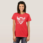 Croyez le T-shirt rouge et blanc de dames (Devant entier)