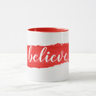 CROYEZ Le Texte Sur La Mug De Peinture Rouge