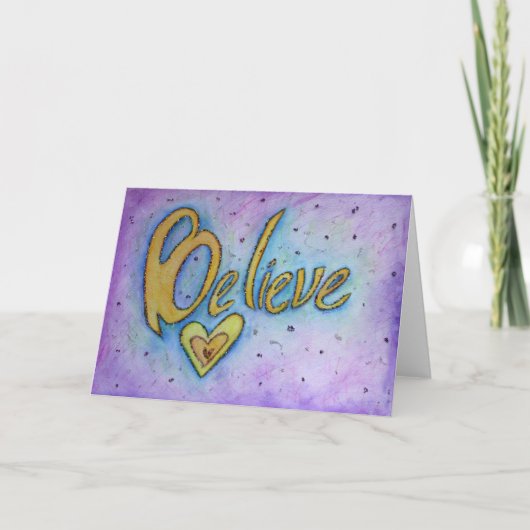 Croyez les cartes de voeux d'Art Word Inspirationn (Devant)