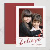 Croyez les Cartes photos de vacances | Rouge et bl (Devant / Derrière)