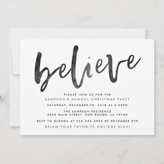 Croyez les invitations à la fête de Noël (Devant)