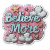 Croyez plus" Sticker Inspirationnel avec étoiles e (Devant)