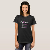 Croyez Qu'Elle Peut Noir T-shirt (Devant entier)