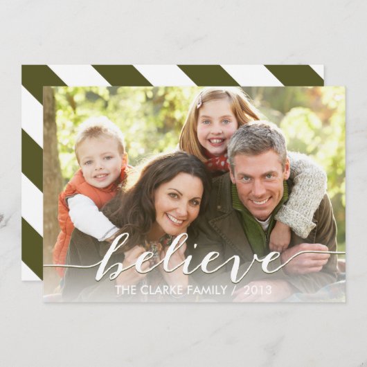 Croyez simplement l'olive du carte photo | de (Devant / Derrière)