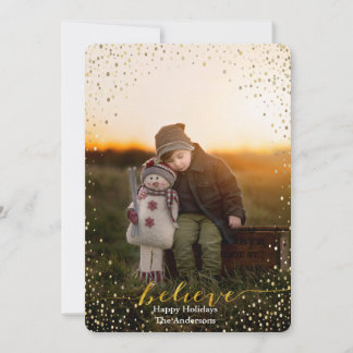 Croyez Sparkling Faux Foil Script | Carte pour les