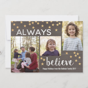 Croyez toujours carte photo de Noël personnalisée