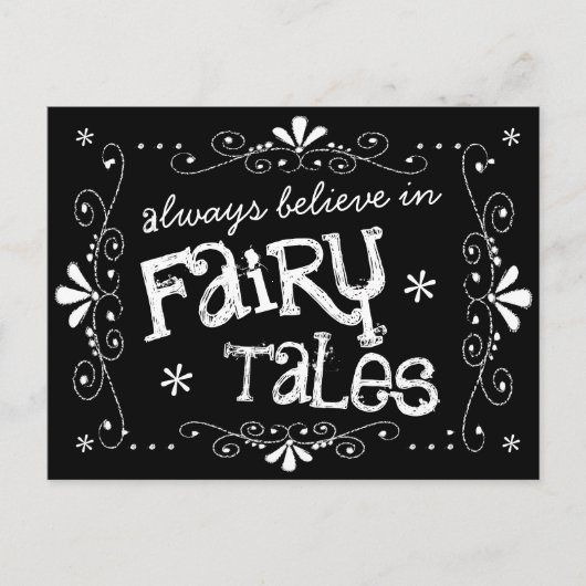 Croyez toujours en Fairy Tales Chalkboard Carte po (Devant)