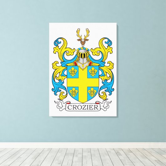 Crozier Family Crest Canvas Afdruk (Insitu (Houten vloer))