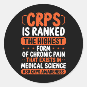 CRPS Awareness Chronic Pain Oranje RSD CRPS Ronde Sticker