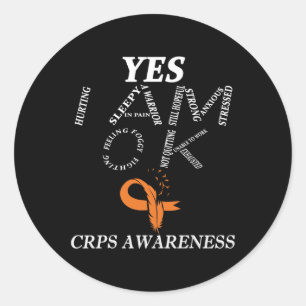 CRPS Awareness Chronic Pain Oranje RSD CRPS Ronde Sticker