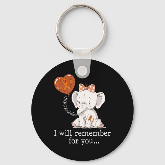 Crps Awareness Elephant Sleutelhanger (Voorkant)