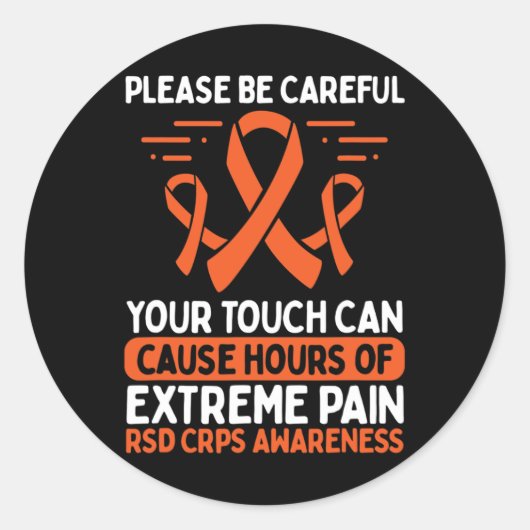 CRPS Awareness Fighter Disease RSD Warrior Sinaasa Ronde Sticker (Voorkant)