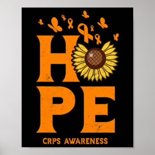 CRPS Oranje hoop zonnebloem bewustzijn Poster