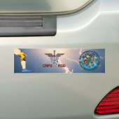 CRPS RSD Medische waarschuwing en bliksem Asclepiu Bumpersticker (Op auto)