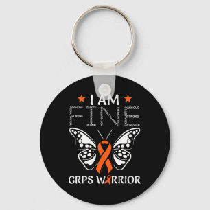 CRPS Warrior I Am Fine Oranje lint Butterfly RSD Sleutelhanger