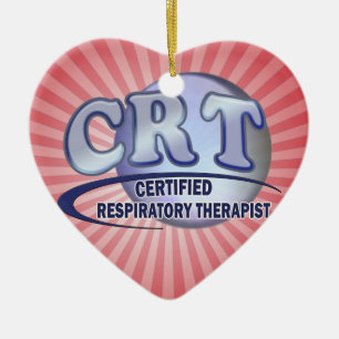 CRT CERTIFIFIED RESPIRATORY THERAPIST BLUE LOGO KERAMISCH ORNAMENT